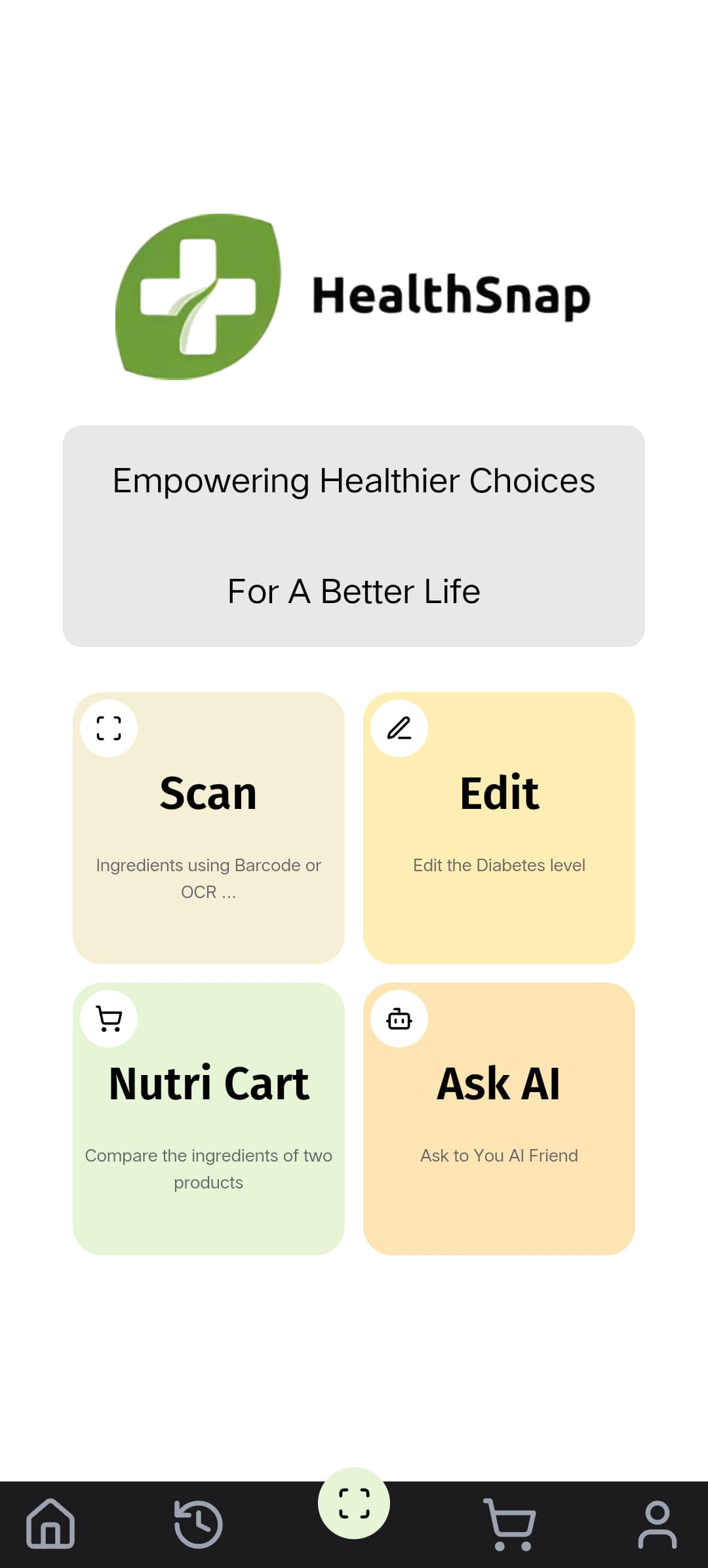 HealthSnap Home Page